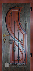 Стальная дверь Дверь с ковкой №8 с отделкой МДФ ПВХ