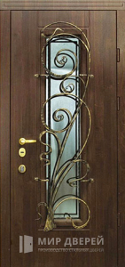 Дверь с ковкой №17 - фото вид снаружи