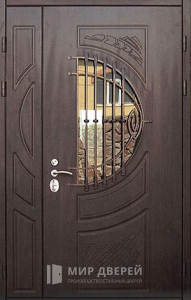 Входная металлическая дверь со стеклопакетом №108 - фото вид снаружи