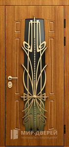 Дверь с ковкой №9 - фото вид снаружи