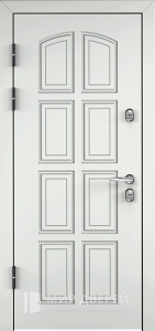 Металлическая входная дверь белого цвета №24 - фото вид изнутри