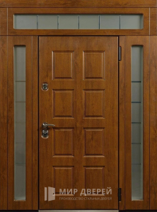 Стальная дверь С фрамугой №24 - фото вид снаружи