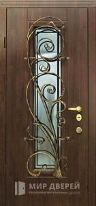 Входная дверь с ковкой №17 - фото вид изнутри