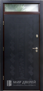 Стальная дверь С фрамугой №22 - фото вид снаружи
