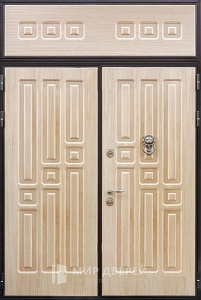 Стальная дверь С фрамугой №14 - фото вид снаружи