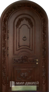 Арочная железная дверь №16 - фото вид снаружи
