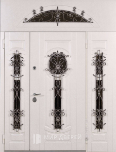 Стальная дверь С фрамугой №20 - фото вид снаружи