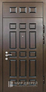 Стальная дверь С фрамугой №30 - фото вид снаружи