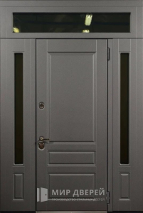 Стальная дверь С фрамугой №8 - фото вид снаружи