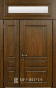 Стальная дверь С фрамугой №6 - фото вид снаружи