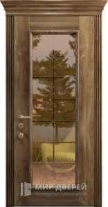Дверь в загородный дом со стеклом №15 - фото вид снаружи