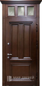 Стальная дверь С фрамугой №3 - фото вид снаружи