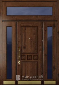 Стальная дверь С фрамугой №25 - фото вид снаружи