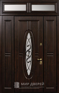 Стальная дверь С фрамугой №23 - фото вид снаружи