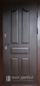 Железная дверь для дома с МДФ накладками №37 - фото №1